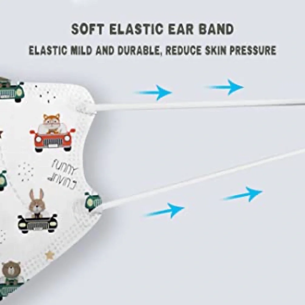 5 Layers of Breathable Filter Protection with Elastic Ear loop Masks for Kids